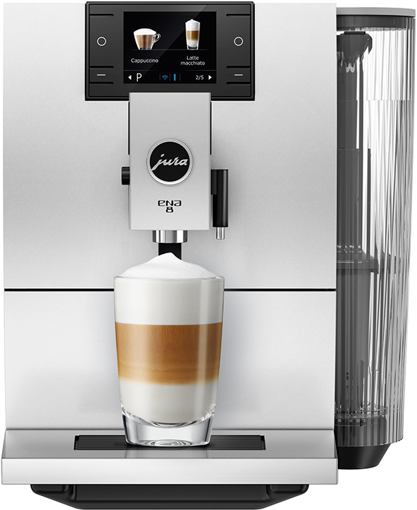 JURA 15255 ENA 8 Kaffeevollautomat (Rot, AromaG3-Mahlwerk, 15 bar, externer Milchbehälter)