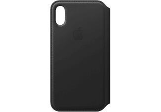 APPLE Leather Folio Läderfodral till iPhone XS MAX (Kompatibel med trådlös laddning) - Svart