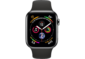 APPLE Watch Series 4 (GPS + Cellular) 40 mm - Smartwatch (130-200 mm, Kunststoff, Schwarz)