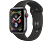 APPLE Watch Series 4 (GPS + Cellular) 44 mm - Smartwatch (140-210 mm, Kunststoff, Armband: Schwarz, Gehäuse: Grau)