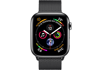 APPLE Watch Series 4 (GPS + Cellular) 44mm - Smartwatch (145-220 mm, Milanaise, Schwarz)