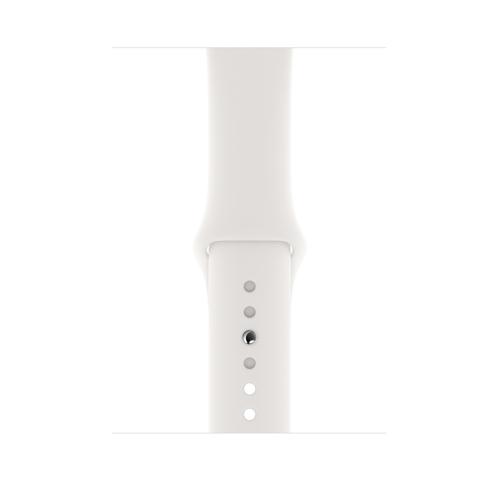 APPLE Watch Series 4 (GPS + Cellular) 44mm Smartwatch Edelstahl Kunststoff, 140-210 mm, Armband: Weiß, Gehäuse: Silber