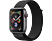 APPLE Watch Series 4 (GPS + Cellular) 44 mm - Montre intelligente (140-210 mm, Nylon tissé, Bracelet: Noir / Boîtier: Gris sidéral)