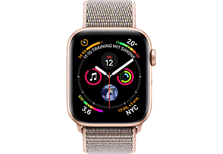 APPLE Watch Series 4 (GPS + Cellular) 40 mm - Smartwatch (130-200 mm, Nylon tessuto, Cinturino: Sabbia rosa / Cassa: Oro)