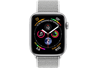 APPLE Watch Series 4 (GPS) 44 mm - Montre intelligente (140-210 mm, Nylon tissé, Bracelet: Argent / Boîtier: Argent)