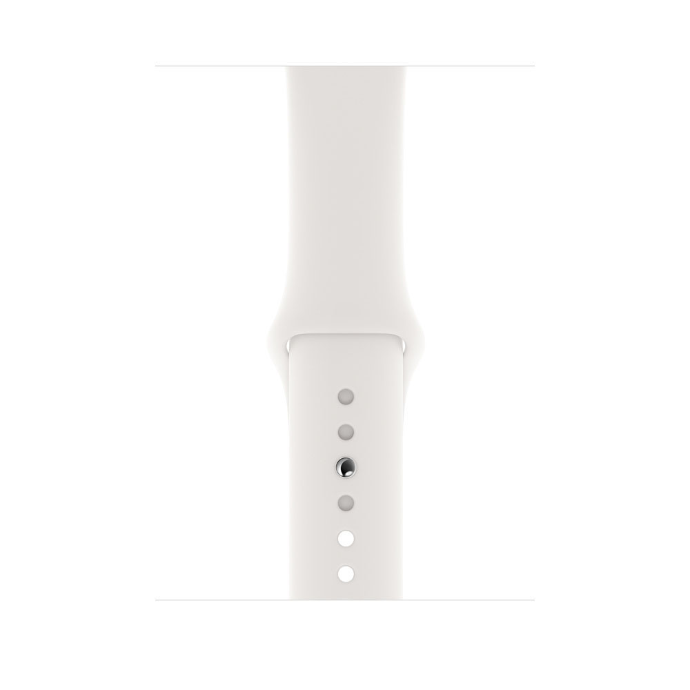 APPLE Watch Series 4 40mm Smartwatch Aluminium Kunststoff, 130-200 mm, Armband: Weiß, Gehäuse: Silber