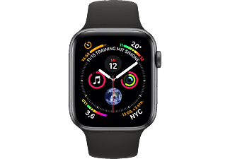 Smartwatch Apple Watch Series 4 44mm Smartwatch Aluminium Kunststoff 140 210 Mm Armband Schwarz Gehause Dunkelgrau Mediamarkt