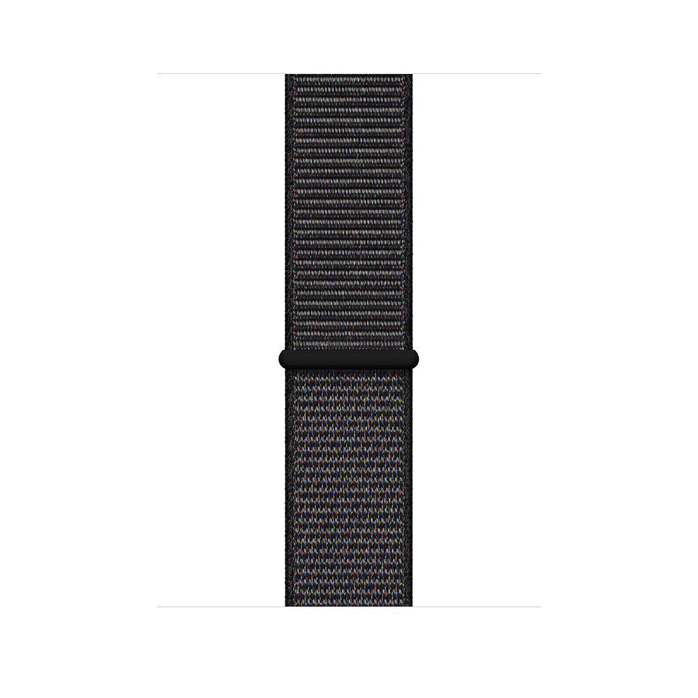 APPLE Watch Series 4 44mm Smartwatch Aluminium gewebtes Nylon, 140-210 mm, Armband: Schwarz, Gehäuse: Dunkelgrau