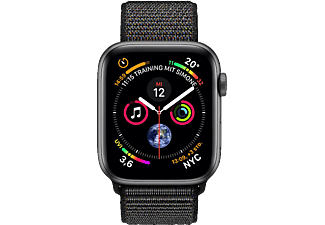 APPLE Watch Series 4 (GPS) 40 mm - Montre intelligente (130-200 mm, Nylon tissé, Bracelet: Noir / Boîtier: Gris sidéral)