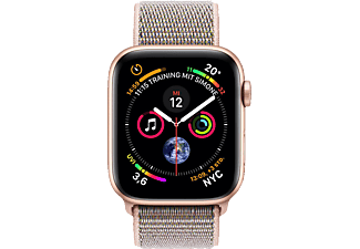 APPLE Watch Series 4 (GPS) 40 mm - Smartwatch (130-200 mm, Nylon tessuto, Cinturino: Sabbia rosa / Cassa: Oro)