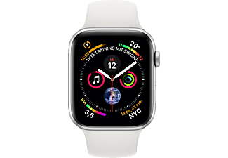 APPLE Watch Series 4 (GPS) 44 mm - Montre intelligente (140-210 mm, Plastique, Bracelet: Blanc / Boîtier: Argent)