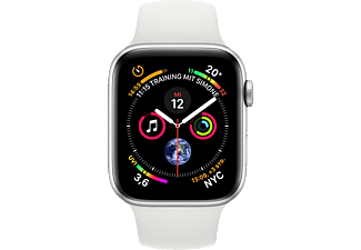 APPLE Watch Series 4 44mm - Smartwatch (140-210 mm, Kunststoff, Armband: Weiß / Gehäuse: Silber)