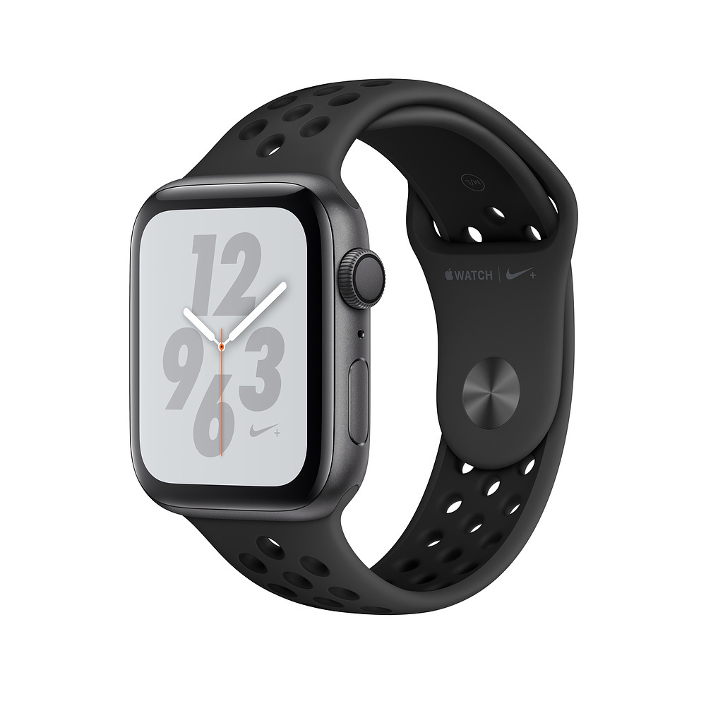 APPLE Watch Nike+ Series 4 Series 40mm Smartwatch Aluminium Kunststoff, 130-200 mm, Armband: Anthrazit/Schwarz, Gehäuse: Dunkelgrau