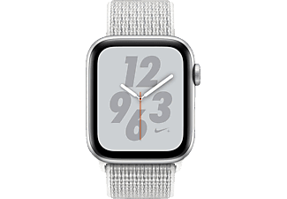 APPLE Watch Nike+ Series 4 (GPS) 44 mm - Montre intelligente (145-220 mm, Nylon tissé, Bracelet: Blanc / Boîtier: Argent)