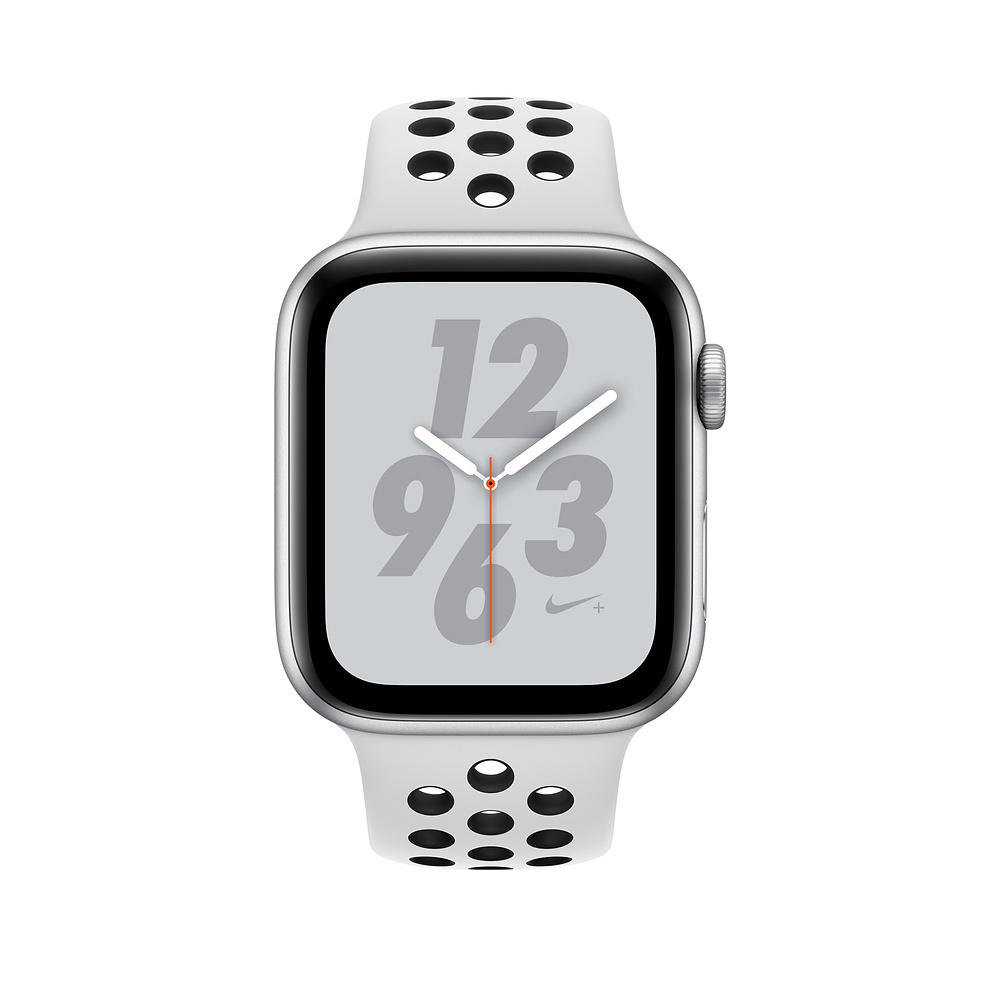 APPLE Watch Nike+ Series 4 40mm Smartwatch Aluminium Kunststoff, 130-200 mm, Armband: Platinum/Schwarz, Gehäuse: Silber
