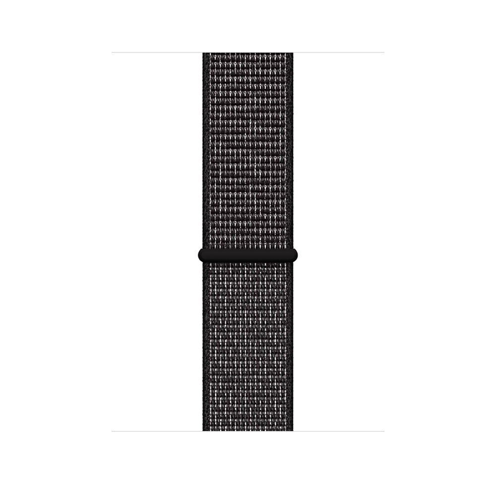APPLE Watch Series 4 Nike+ (GPS + Cellular) 44 mm Smartwatch Aluminium gewebtes Nylon, 145-220 mm, Armband: Schwarz, Gehäuse: Dunkelgrau