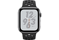 APPLE Watch Series 4 Nike+ (GPS + Cellular) 44 mm Smartwatch Aluminium Kunststoff, 145-220 mm, Armband: Anthrazit/Schwarz, Gehäuse: Dunkelgrau