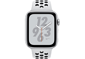 APPLE Watch Nike+ Series 4 (GPS + Cellular) 44 mm - Montre intelligente (140-210 mm, Plastique, Bracelet: Platine/Noir / Boîtier: Argent)