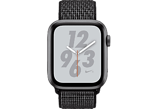 APPLE Watch Series 4 (GPS + Cellular) 44 mm - Smartwatch (145-220 mm, Gewebtes Nylon, Armband: Schwarz / Gehäuse: Dunkelgrau)