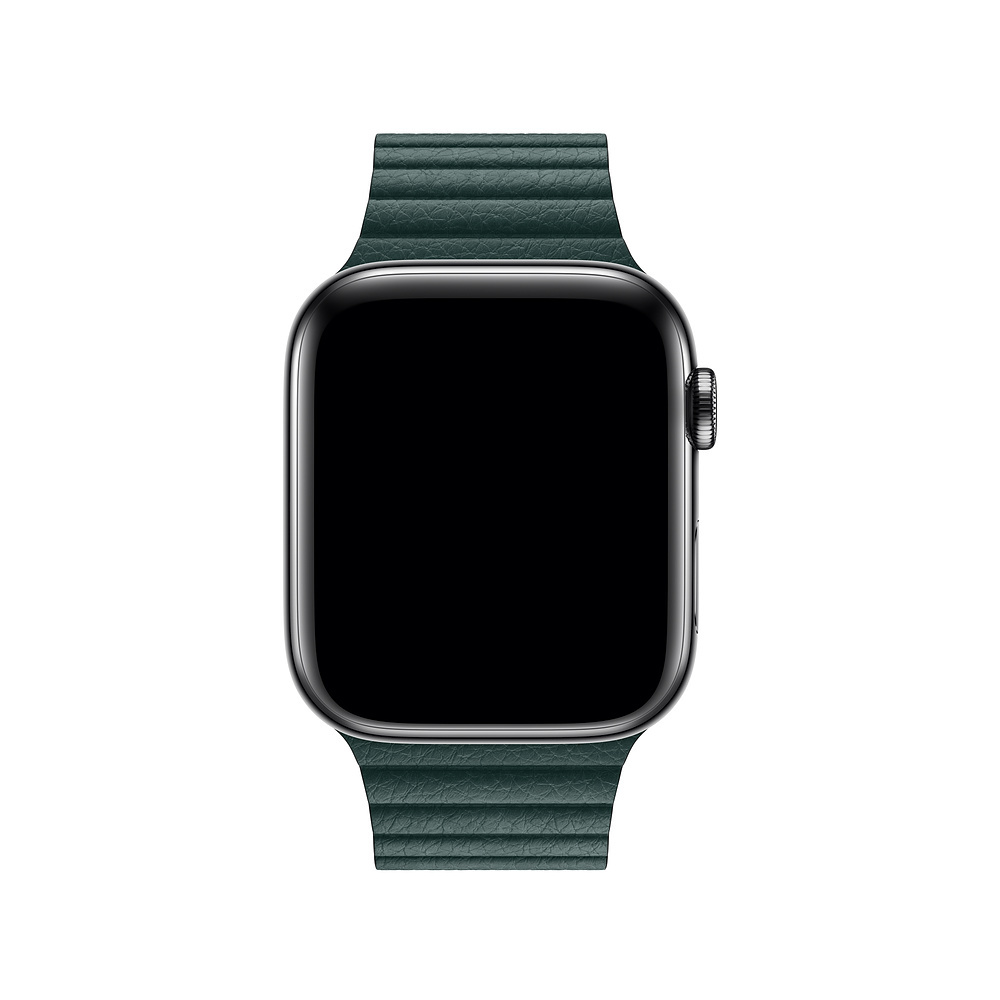 APPLE 44 mm Lederarmband mit Schlaufe, Ersatzarmband, Waldgrün