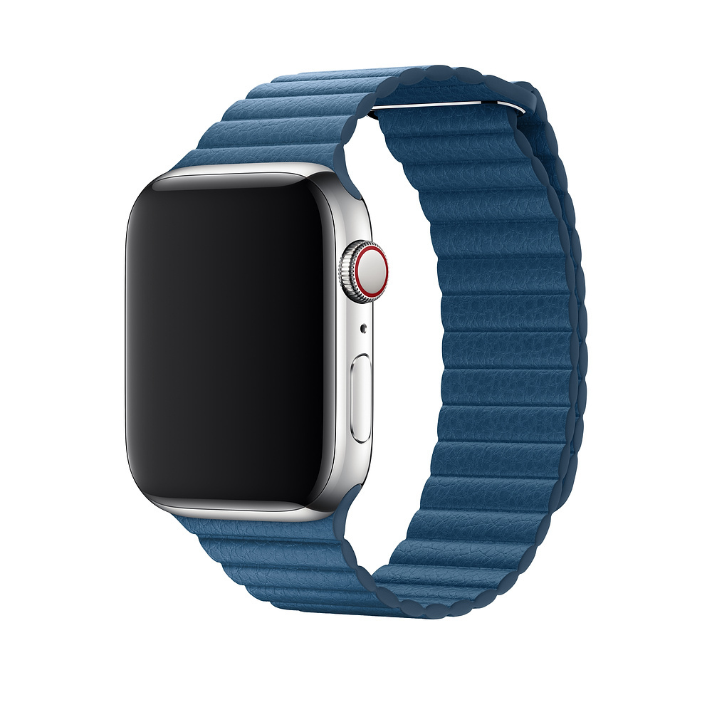 APPLE 44 mm Lederarmband mit Schlaufe, Ersatzarmband, Cape Cod Blau