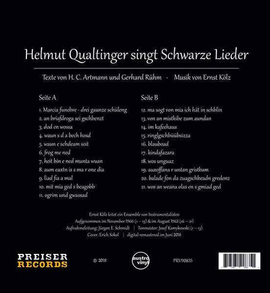 (LP Schwarze Helmut - Qualtinger + Bonus-CD) Lieder (incl.CD) -