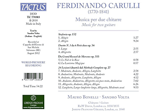 Bonelli,Mauro/Volta,Sandro - Musica per due chitarre  - (CD)