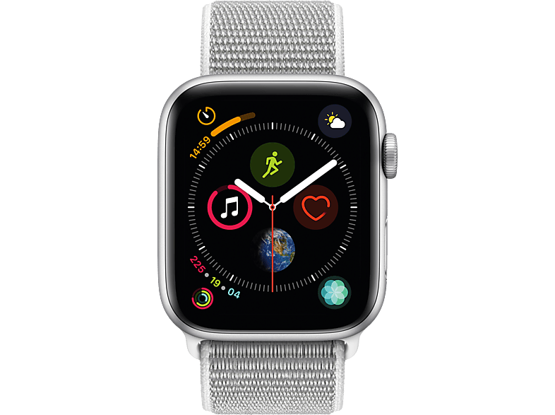 Apple Watch Series 4 44mm Zilver Aluminium / Seashell Sportloop