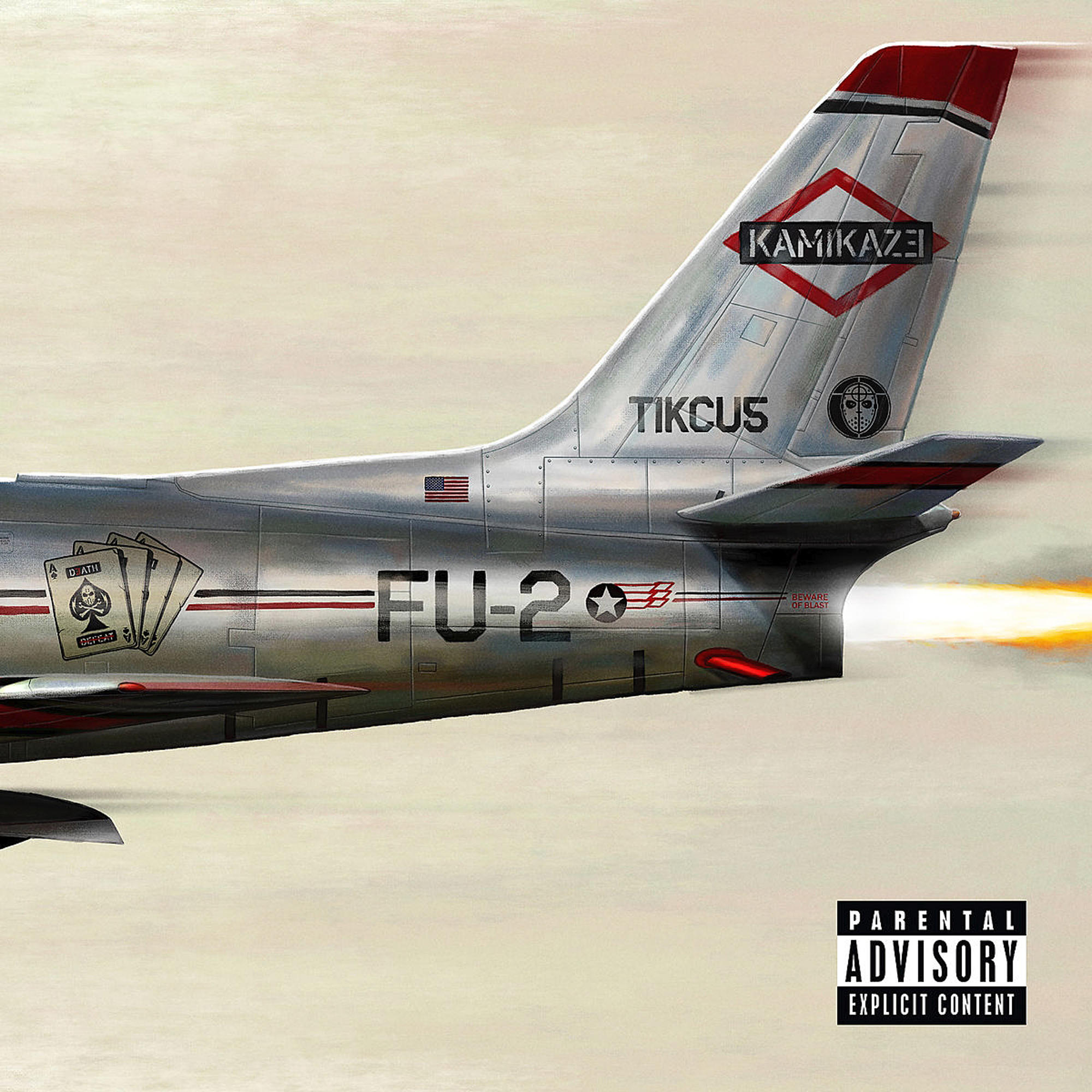 Couverture d'album : un avion à réaction avec le mot KAMIKAZE sur la queue et FU-20 sur le fuselage.