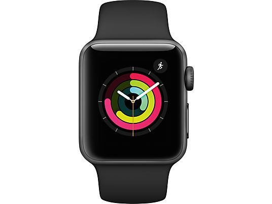 APPLE Watch Series 3 38mm spacegrijs aluminium / zwart sportbandje