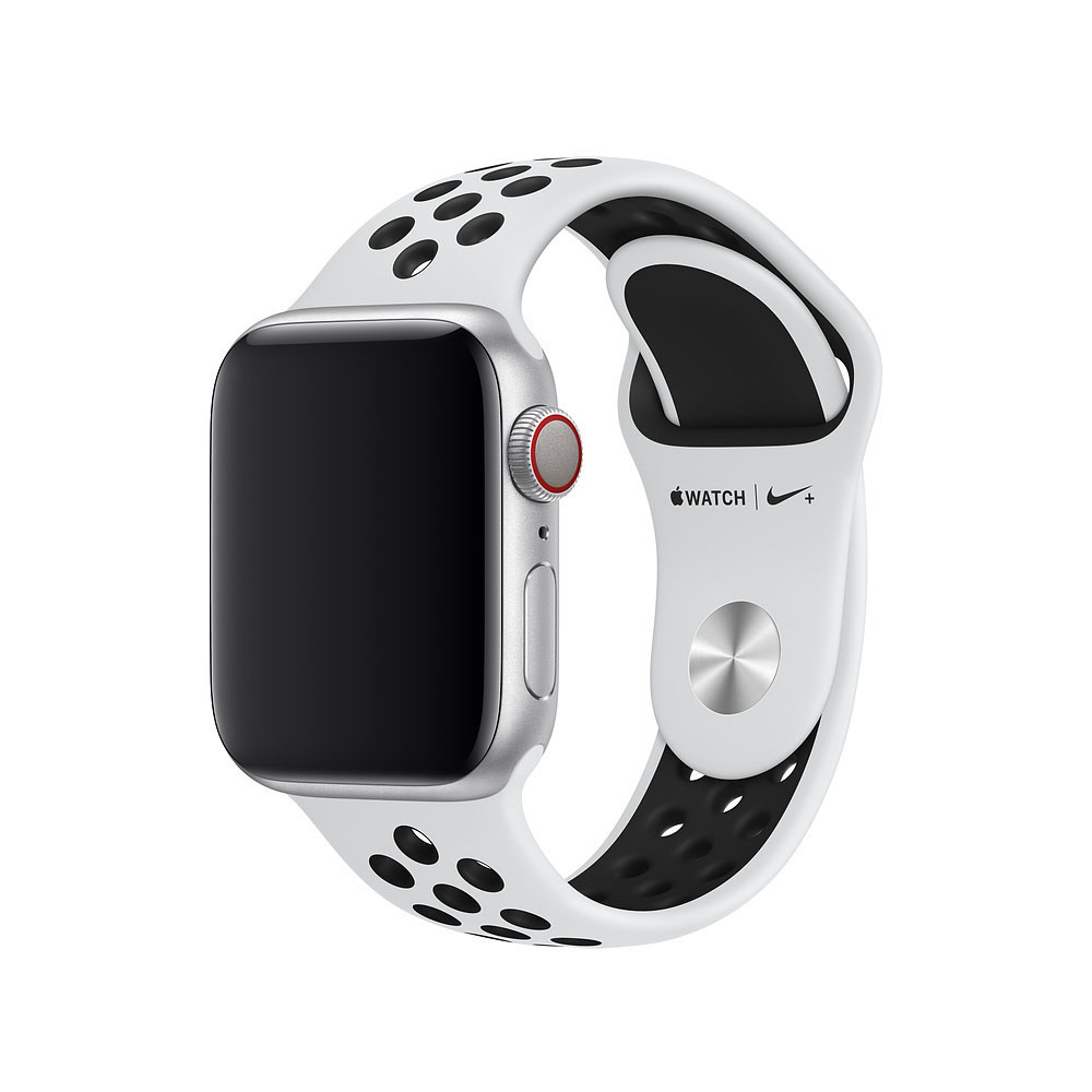 APPLE 40 mm Nike Sportarmband, Ersatzarmband, Pure Platinum/Schwarz