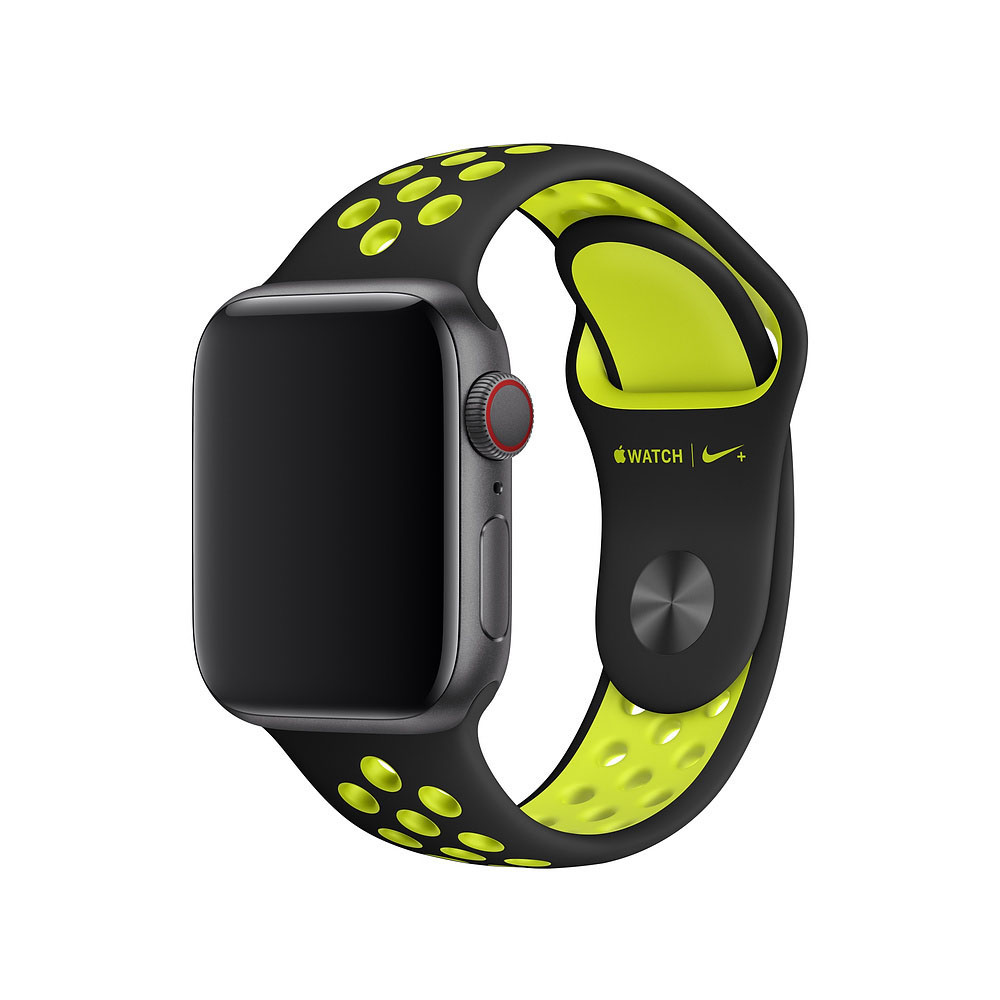 APPLE 40 mm Nike Sportarmband, Ersatzarmband, Schwarz/Volt
