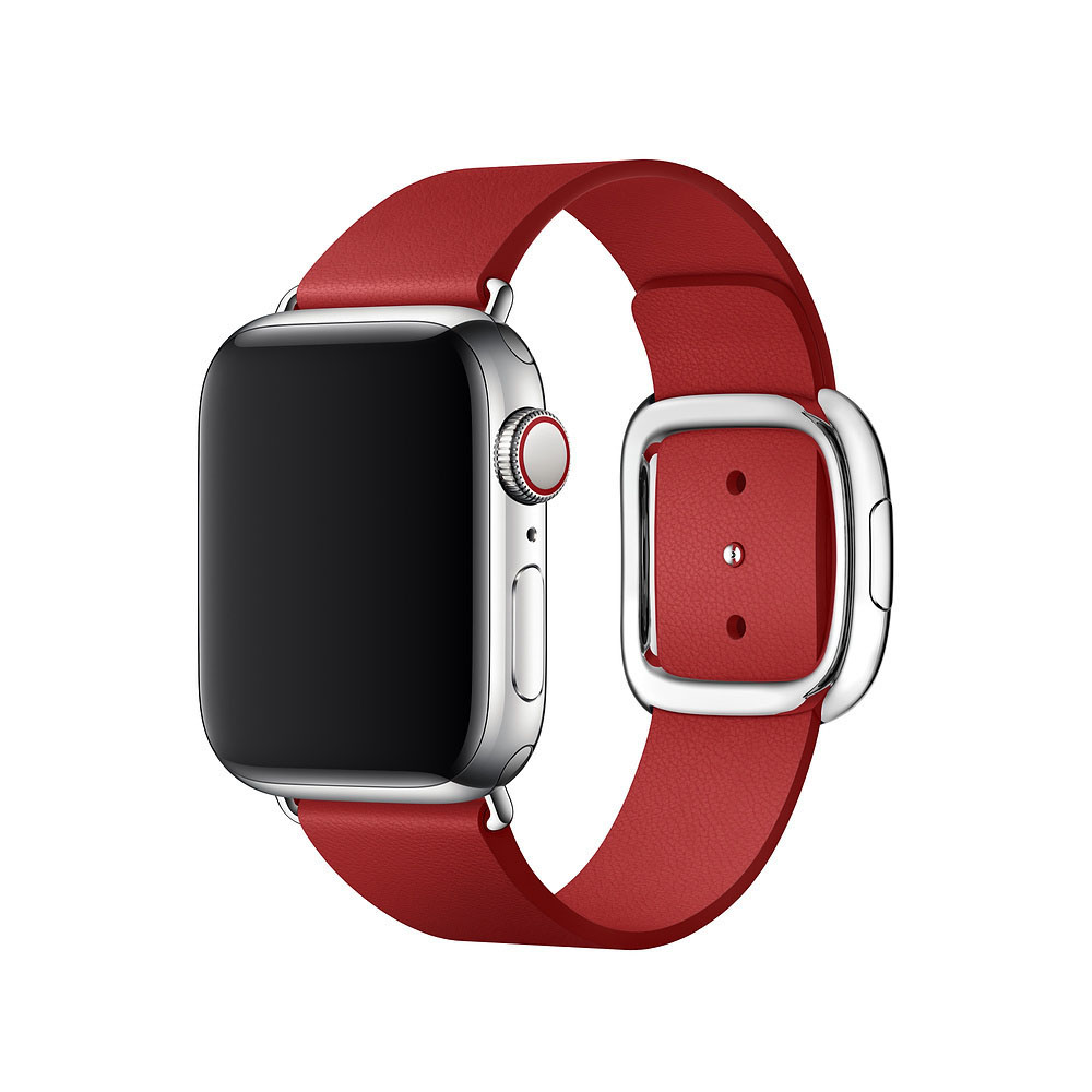 APPLE 40 mm Modernes Lederarmband, Ersatzarmband, Rubinrot