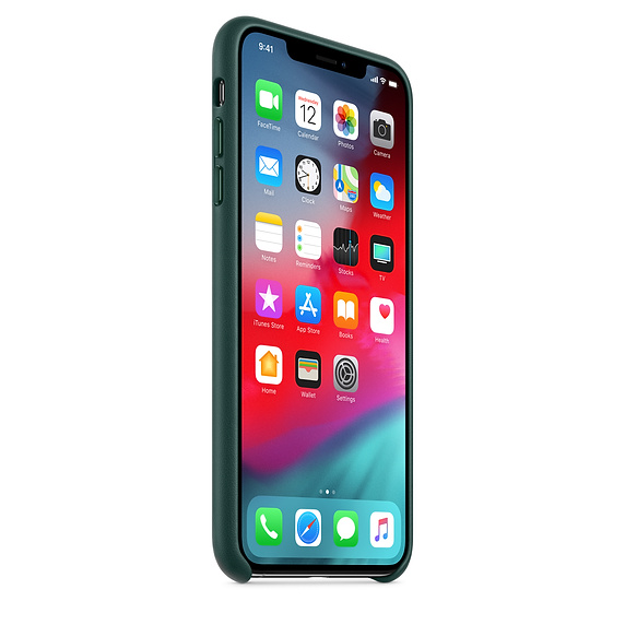 APPLE XS Max Leder Case, Backcover, Apple, iPhone XS Max, Waldgrün