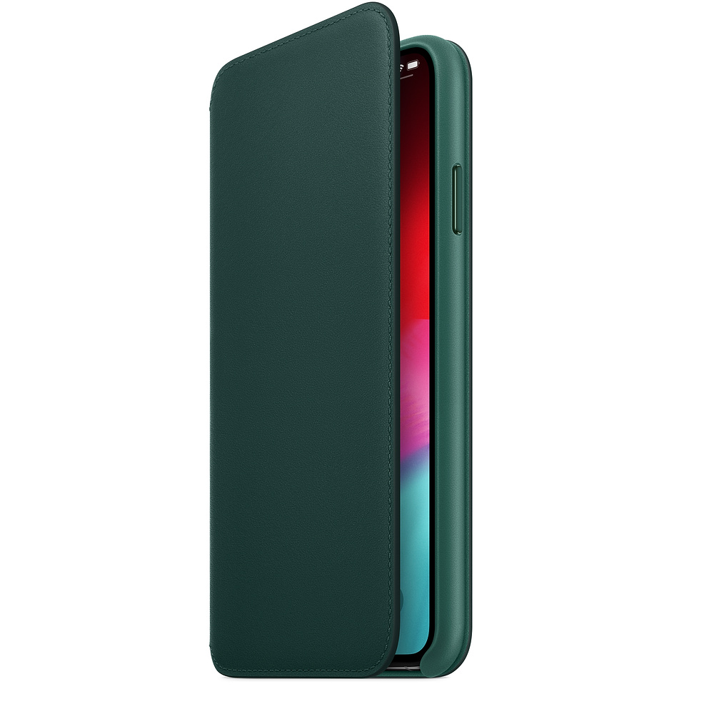 APPLE XS Max Leder Folio, Bookcover, Apple, iPhone XS Max, Waldgrün
