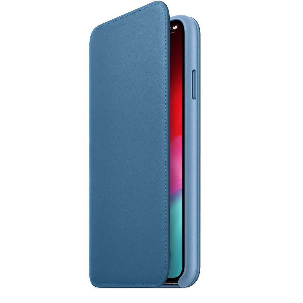 APPLE XS Max Leder Folio, Bookcover, Apple, iPhone XS Max, Cape Cod Blau