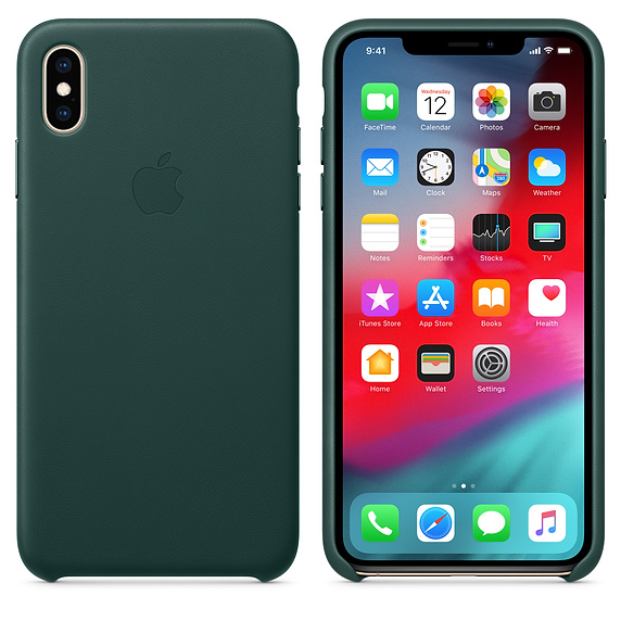 APPLE XS Max Leder Case, Backcover, Apple, iPhone XS Max, Waldgrün