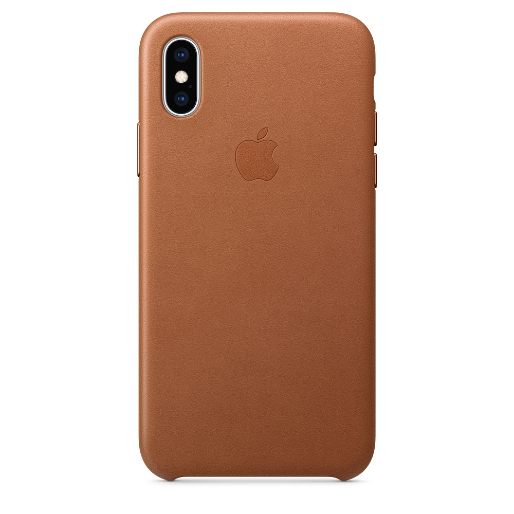 APPLE XS Leder Case, Backcover, Apple, iPhone XS, Sattelbraun