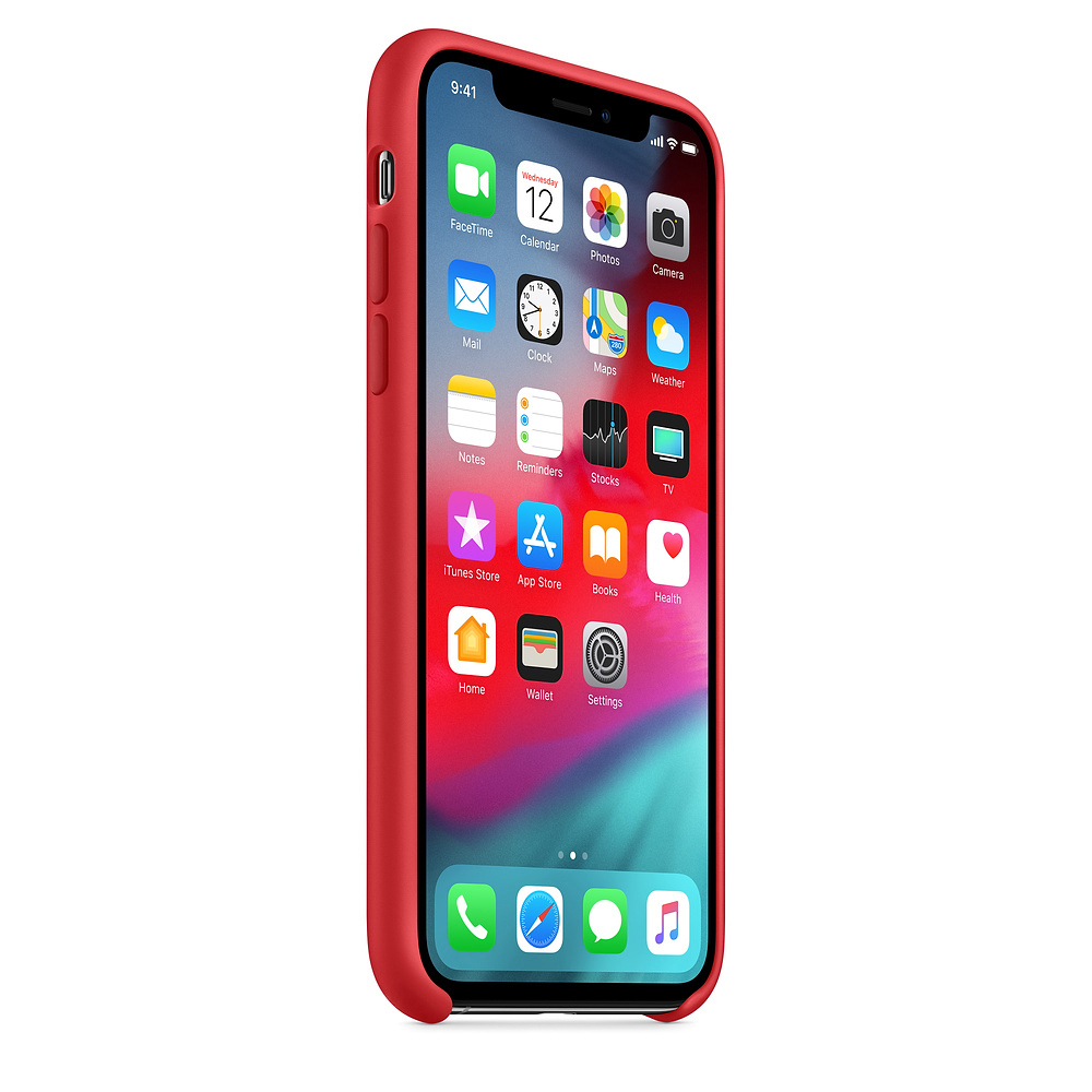 Rot Apple, APPLE Backcover, Case, Silikon XS iPhone XS,