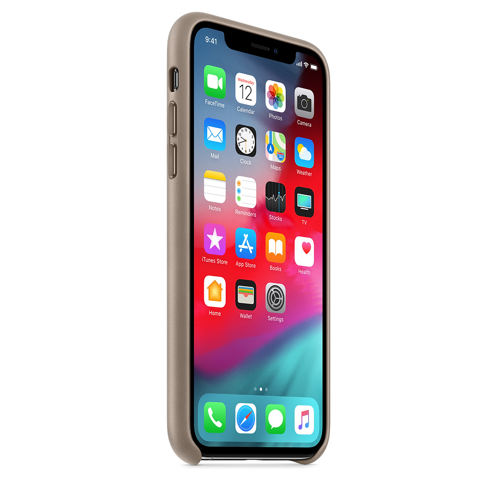 APPLE XS Leder Case, Backcover, Apple, iPhone XS, Taupe