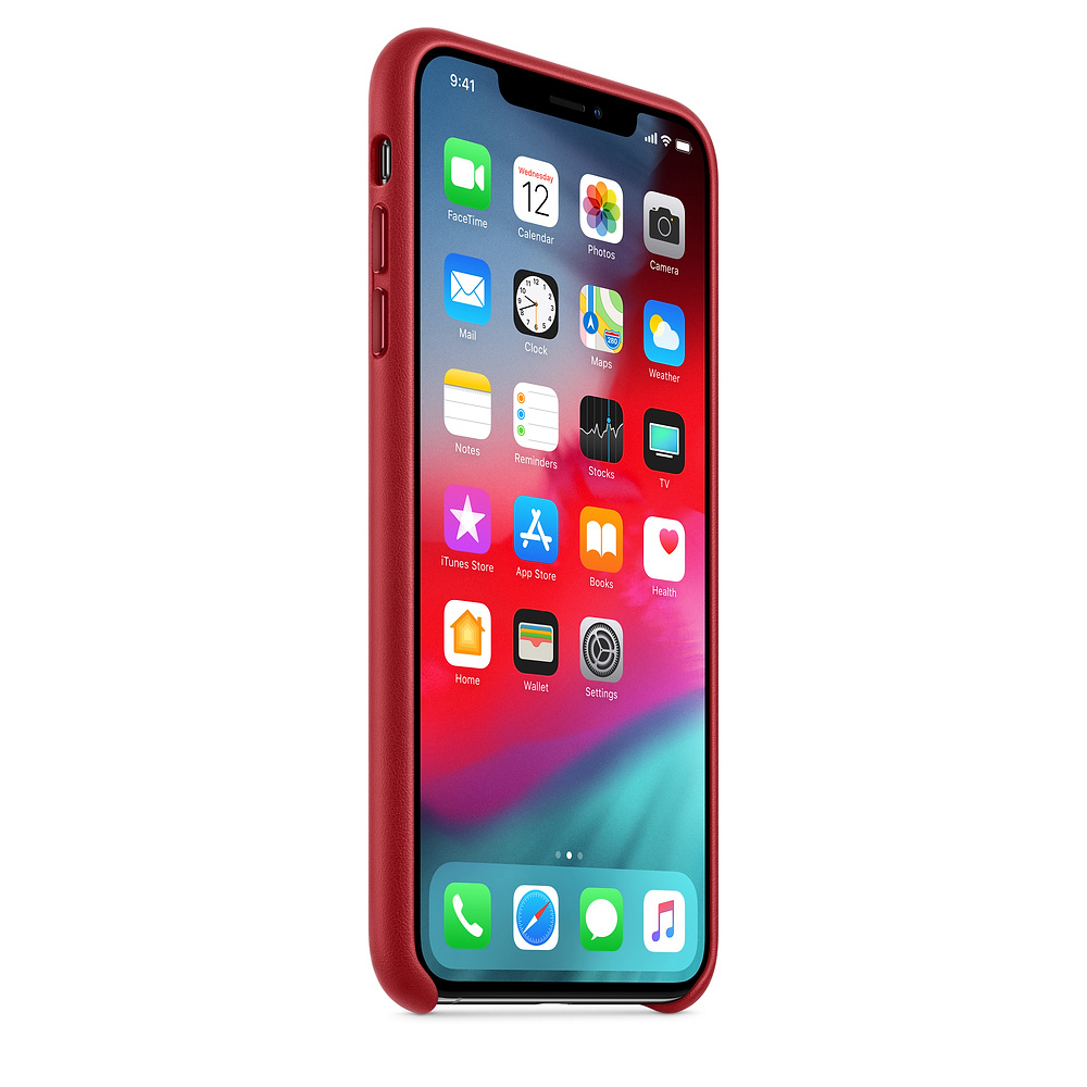 APPLE XS Max Leder Case, Rot Max, Backcover, Apple, XS iPhone