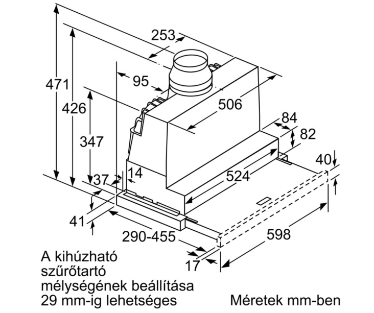 BOSCH DFS067A50 teleszkópos páraelszívó