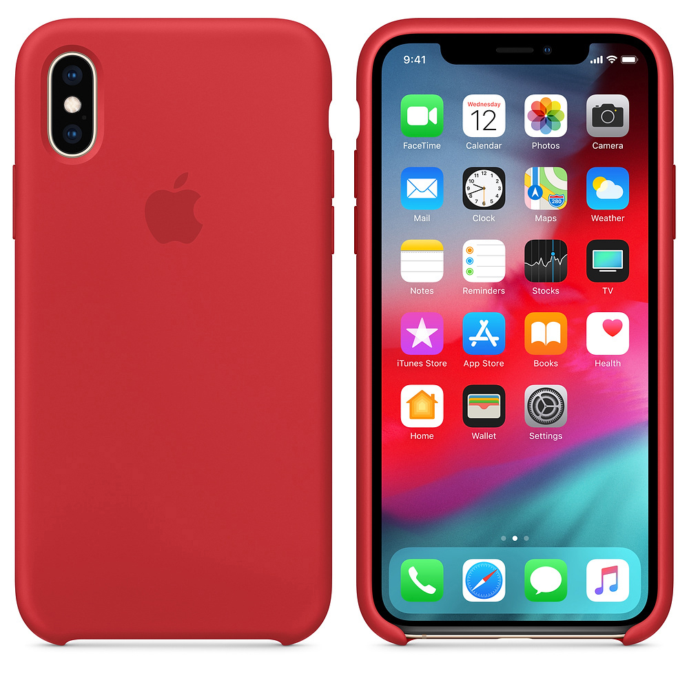 APPLE XS Silikon Case, Backcover, Apple, iPhone XS, Rot