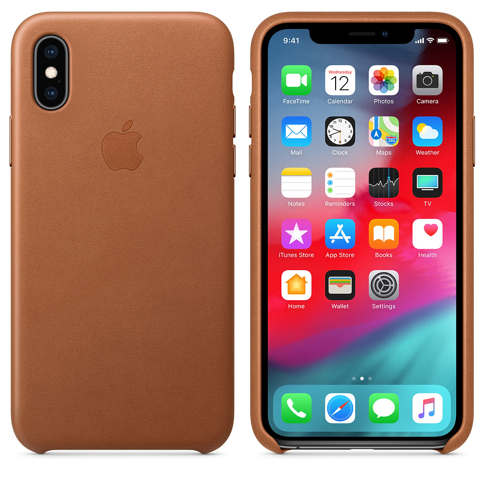 APPLE XS Leder Case, Backcover, Apple, iPhone XS, Sattelbraun