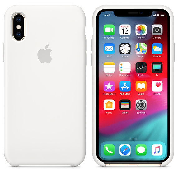 APPLE XS Silikon Case, Backcover, Apple, iPhone XS, Weiß