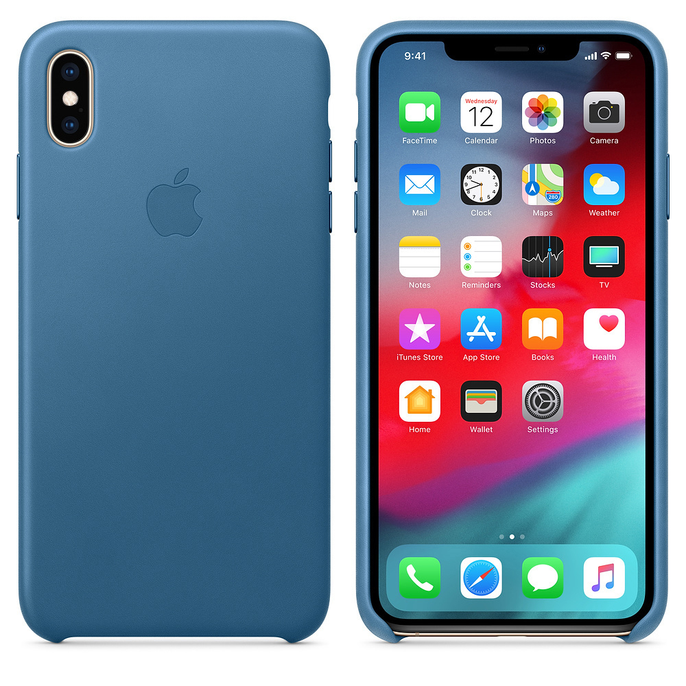 APPLE XS Max Leder Case, Backcover, Apple, iPhone XS Max, Cape Cod Blau