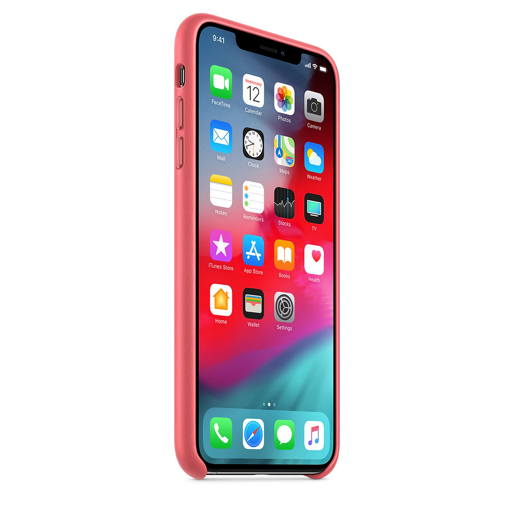 APPLE XS Max Leder Case, Backcover, Apple, iPhone XS Max, Pfingstrosenpink