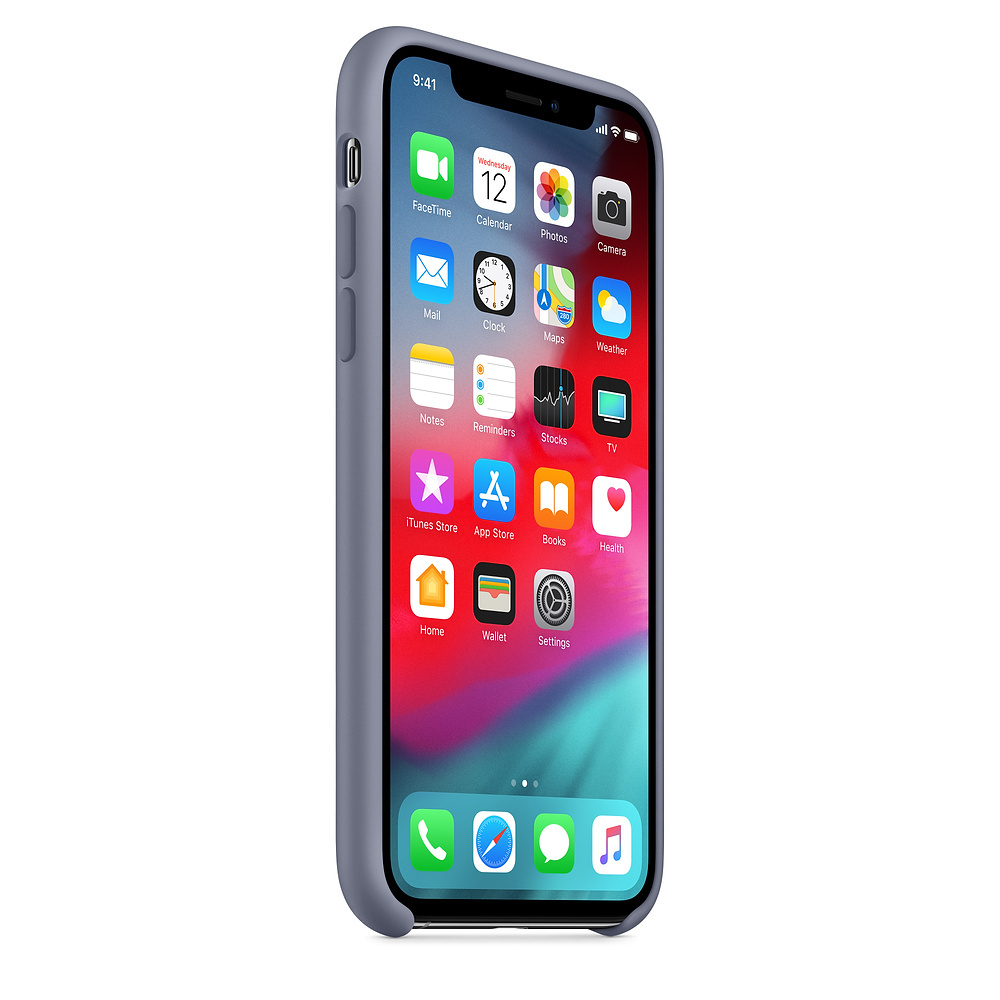 APPLE XS Silikon Case, Backcover, Apple, iPhone XS, Lavendelgrau