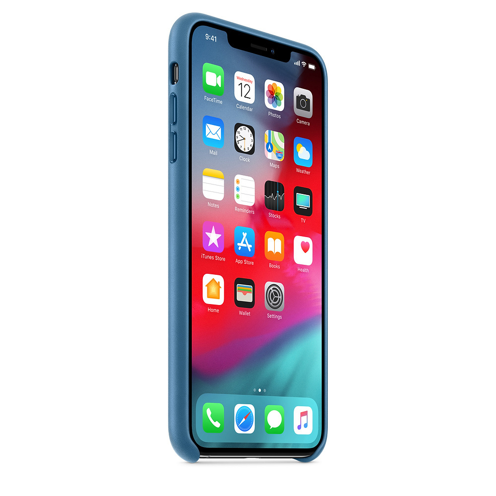APPLE XS Max Leder Case, Backcover, Apple, iPhone XS Max, Cape Cod Blau