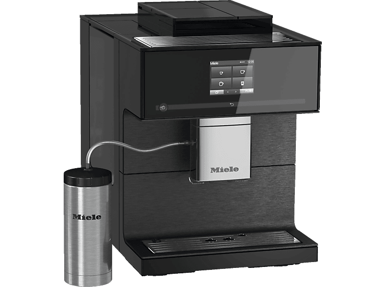MIELE CM 7750 Kaffeevollautomat Obsidianschwarz | Kaffeevollautomat mit Milchschlauch
